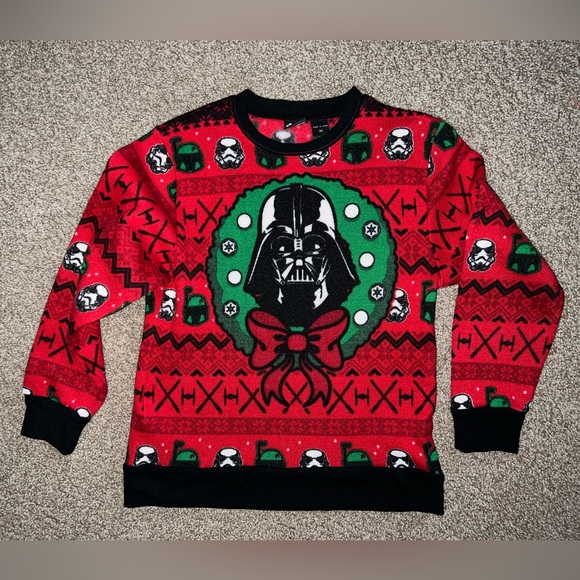 Star Wars Vader “Ugly” Christmas Sweater - Kids Medium - Picture 1 of 6